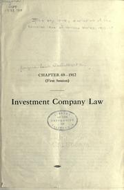 Cover of: Investment company law. by Arizona, Arizona