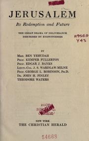 Cover of: Jerusalem by by Mme. Ben Yehudah ... [et al.].