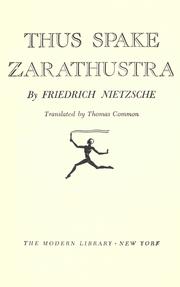 Cover of: Thus spoke Zarathustra