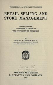 Cover of: Retail selling and store management