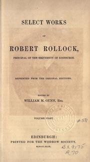 Cover of: Select works: Reprinted from the original editions.  Edited by William M. Gunn.