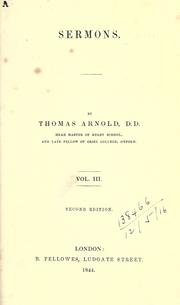 Cover of: Sermons. by Arnold, Thomas
