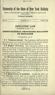 Cover of: Education law, as amended to July 1, 1920  by New York (State).