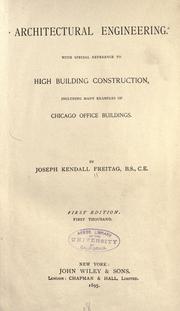 Cover of: Architectural engineering. by Joseph Kendall Freitag