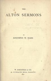 Cover of: The Alton sermons by Augustus William Hare