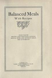 Cover of: Balanced meals with recipes