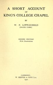 Cover of: A short account of King's college chapel