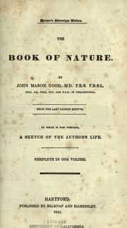 Cover of: The book of nature. by John Mason Good