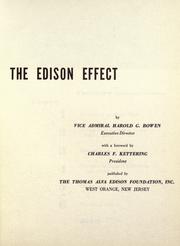 Cover of: The Edison effect. by Harold Gardiner Bowen