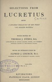 Cover of: Selections from Lucretius by Titus Lucretius Carus