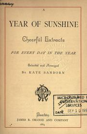 Cover of: A year of sunshine by selected and arranged by Kate Sanborn.