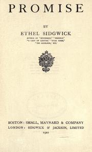 Cover of: Promise. by Ethel Sidgwick