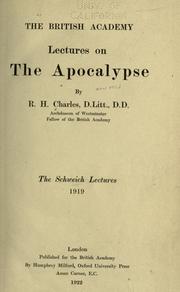 Cover of: Lectures on the Apocalypse by Robert Henry Charles