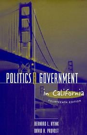 Cover of: Politics and government in California by Bernard L. Hyink, David H. Provost, Bernard L. Hyink