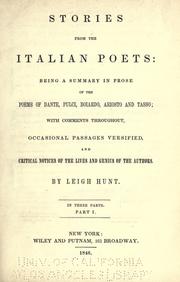 Cover of: Stories from the Italian poets by Leigh Hunt