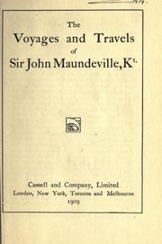 Cover of: The voyages and travels. by Sir John Mandeville
