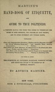 Cover of: Martine's hand-book of etiquette by Arthur Martine