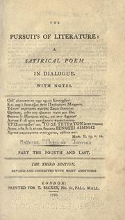 Pursuits of literature by Thomas James Mathias
