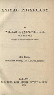 Cover of: Animal physiology by William Benjamin Carpenter