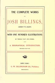 Cover of: Josh Billings by Billings, Josh, Billings, Josh