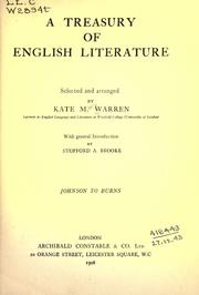 Cover of: A treasury of English literature ... by Kate Mary Warren