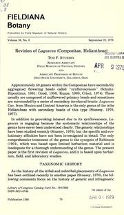 Cover of: Revision of Lagascea (Compositae, Heliantheae)