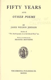 Cover of: Fifty years & other poems by James Weldon Johnson