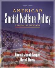 Cover of: American social welfare policy: a pluralist approach