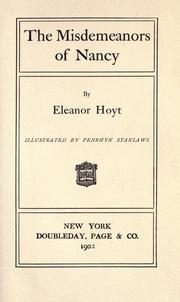 Cover of: The misdemeanors of Nancy by Eleanor Hoyt Brainerd