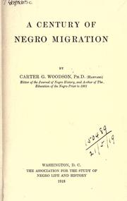 Cover of: A century of Negro migration.