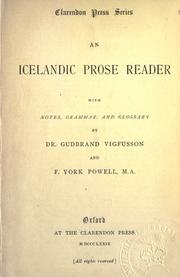 Cover of: An Icelandic prose reader, with notes, grammar, and glossary