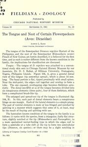 Cover of: The tongue and nest of certain flowerpeckers, Aves: Dicaeidae.