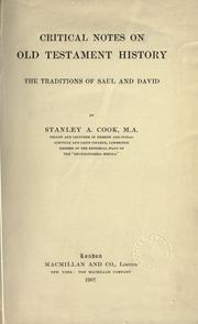 Cover of: Critical notes on Old Testament history by Stanley Arthur Cook