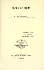 Cover of: Flora of Peru by J. Francis Macbride