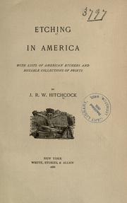 Cover of: Etching in America
