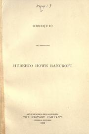 Cover of: Obsequio del historiador Huberto Howe Bancroft.