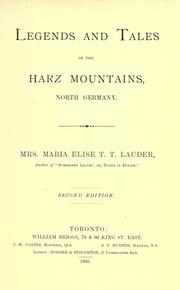 Cover of: Legends and Tales of the Harz Mountains by Maria Elise Turner Lauder