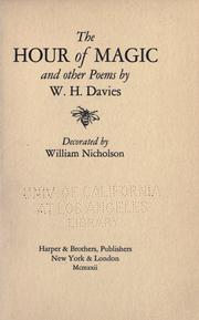 Cover of: The hour of magic and other poems by W. H. Davies