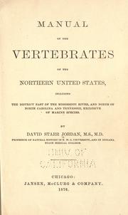 Cover of: Manual of the vertebrates of the northern United States by David Starr Jordan