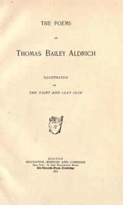 Cover of: The poems of Thomas Bailey Aldrich. by Thomas Bailey Aldrich