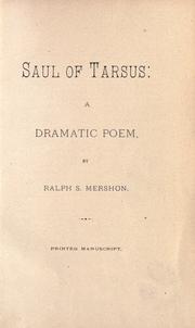 Cover of: Saul of Tarsus