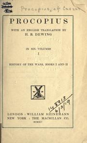 Cover of: Procopius, with an English translation by H.B. Dewing by Procopius