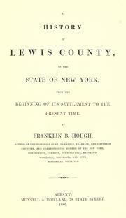 A history of Lewis County, in the state of New York by Franklin Benjamin Hough