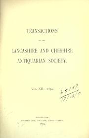 Cover of: Transactions. by Lancashire and Cheshire Antiquarian Society Manchester, Eng.