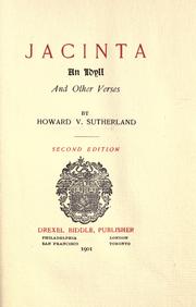 Cover of: Jacinta by Howard V. Sutherland, Howard V. Sutherland