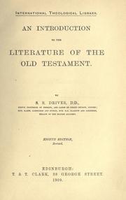 Cover of: An introduction to the literature of the Old Testament. by S. R. Driver