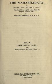 Cover of: The Mahabharata of Krishna-Dwaipayana Vyasa, Volume 10: Translated into English prose from the original Sanskrit Text