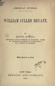 Cover of: William Cullen Bryant.