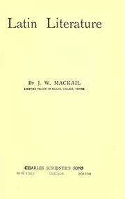 Cover of: Latin literature by J. W. Mackail, J. W. Mackail