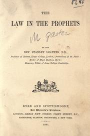 The law in the prophets .. by Leathes, Stanley
